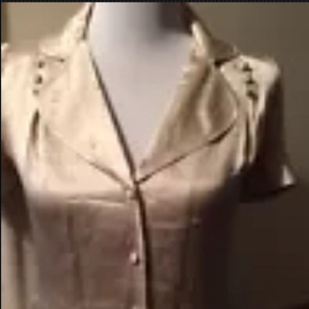To The Max Beige M Silk Blouse